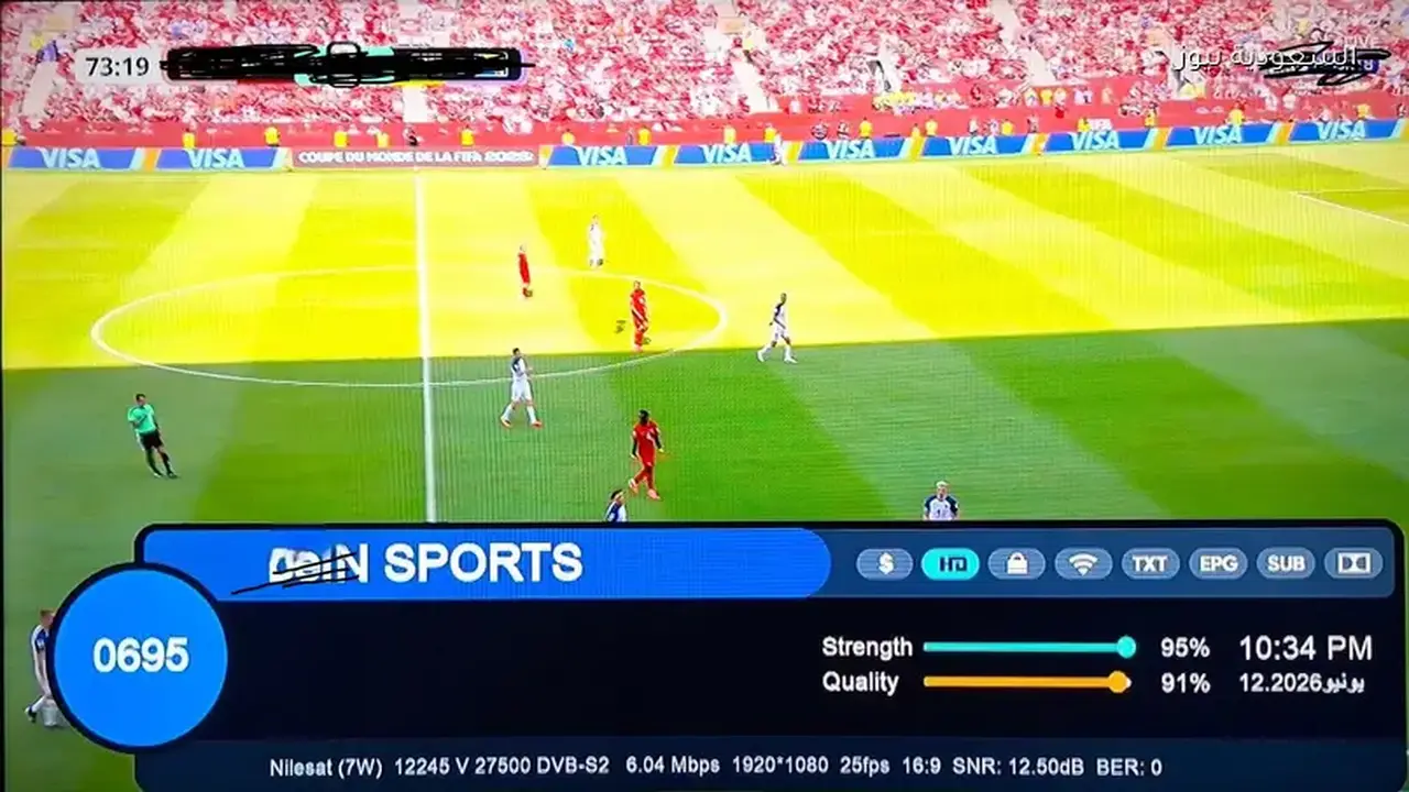 تردد قناة بي إن سبورت المفتوحة لمباراة السويد وتونس على النايل سات